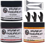 Dog Hair Dye Set, Permanent Pet Hair Dye - 3 Dog Hair Color Brushes & Gloves, Non-Toxic Safe Dog Hair Dye kit (Yellow Black Red)