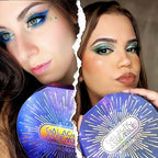 Galactic Assemble Eyeshadow Palette 14 Colors Glitter Shimmer Metallic Eye Shadow Pallet Brown Blue Galaxy Eye Makeup Palettes Create Space-like Eyes Make up Vegan & Talc Free