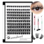 10Rows Mixed 10-12-14-16mm /8-10-12-14mm Individual False Eyelashes D Curl Wide Stem Dramatic Black Makeup Cluster Eyelashes Natural Volume Eye Lashes Extensions (HD-lashes kit-10-12-14-16MM Mixed)