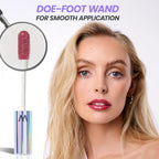 Wonderskin WONDER BLADING Top Gloss - Red Glitter Lip Gloss, Hydrating and High Shine Finish Lip Makeup (Red Glitter)