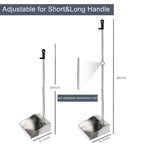3 Pack Stainless Steel Dustpan Metal Dustpan with Handle Heavy Duty Dust Pan Upright Dust Pan for Home Office Lobby