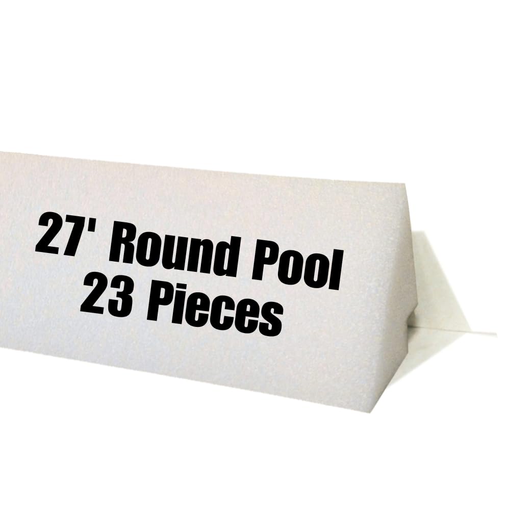 Freetime Fun 46" 23 PCS Peel and Stick Pool Cove for 27' Round Above Ground Pool - Dense Closed Cell Foam Peel and Stick Above Ground Pool Cove with Adhesive Back for Pool Liner Protection