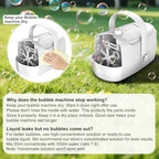 Bubble Machine Durable Automatic Bubble Blower, 18000+ Big Bubbles Per Minute Bubbles for Kids Toddlers Bubble Maker Operated by Plugin or Batteries Bubble Toys for Indoor Outdoor Birthday Party