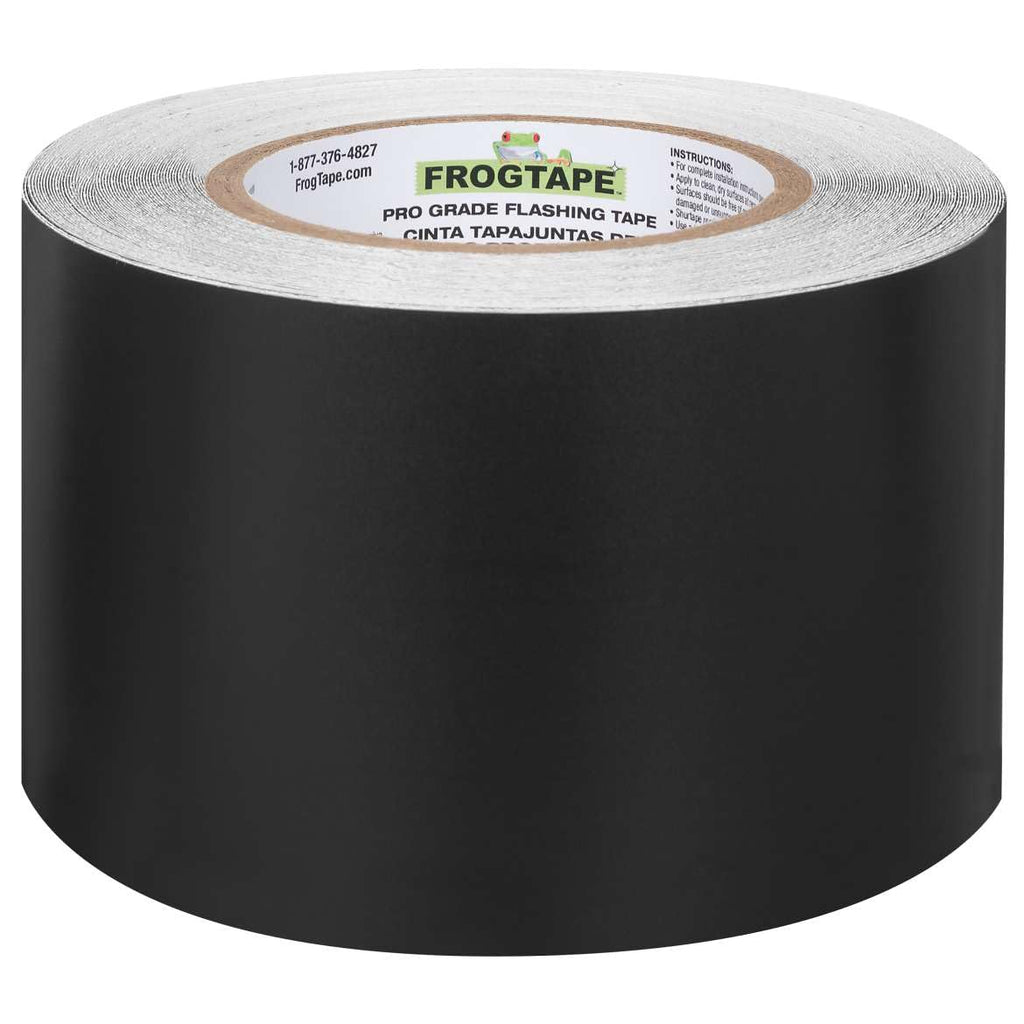 FrogTape Pro Grade Flashing Tape for Windows & Doors, 3.75 Inch Width - 75 Foot Roll, All Weather & UV Resistant Flashing Tape with Advanced Acrylic Adhesive - 10 mils - Black
