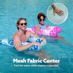 SLOOSH 2 Packs Hammock Pool Floats Adults, 4-in-1 Multi-Purpose Inflatable Pool Floats PVC Water Hammock Lounge Floaties