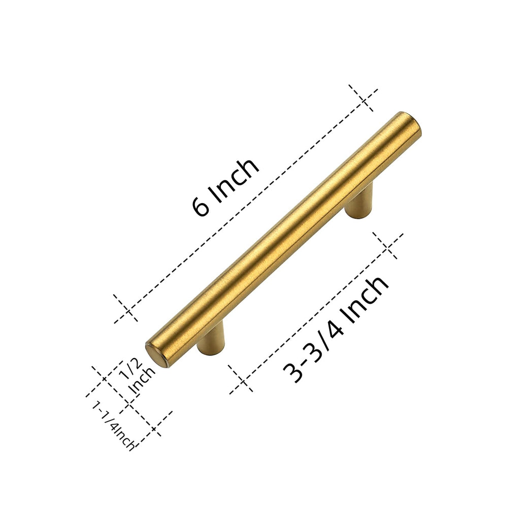 Ravinte 40 Pack 6 inch Cabinet Pulls Brushed Brass Stainless Steel Kitchen Drawer Pulls Cupboard Handles Cabinet Handles 3.75” Hole Center