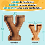Summidate Customized Name Large Wooden Piggy Bank for Kids Boys Girls Alphabets Letter A-Z Coins Bills Money Change Bank Box Initial on Clear Cover (Laser Engraved) (Alphabet-Y, Personalized-12)