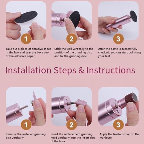 2in1 New Electric Foot Callus Remover & Nail Drill,for Callus Remover for Feet,Nail Art | Callus Remover for Feet with 20Pcs Disc Sandpaper and 10Pcs Barrel Sandpaper