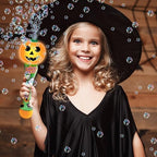 ArtCreativity Halloween Bubble Wand for Kids (2 Pack), 14" Light Up Pumpkin Bubble Wand with LED & Halloween Music, Halloween Boo Basket Stuffers for Kids, Halloween Toys for Toddlers