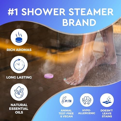 Cleverfy Shower Steamers Aromatherapy - Variety Pack of 6 Shower Bombs with Essential Oils. Self Care Birthday Gifts for Women and Valentines Day Gifts for Her and Him. Blue Set