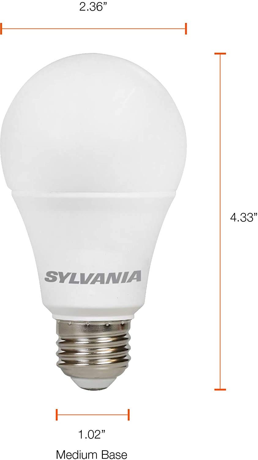 Sylvania ECO LED Light Bulb, A19 60W Equivalent, Efficient 9W, 7 Year, 750 Lumens, 2700K, Non-Dimmable, Frosted, Soft White - 8 Pack (40821)