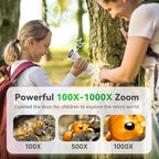 HP40 IPS Microscope for Kids: [Easy and Fun] 2" Portable Handheld Kids Microscope Miniscope, Pocket Mini Scope Educational Science Kit, Christmas Birthday Gifts for Kids, PC View, White