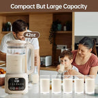 8 in 1 Automatic Nut Milk Maker Machine,40oz Soy Milk Maker Blender for Almond, Oat, Coconut, Plant-Based & Non-Dairy Milks/Beverages with 24H Pre-Set Timer & 12H Keep Warm