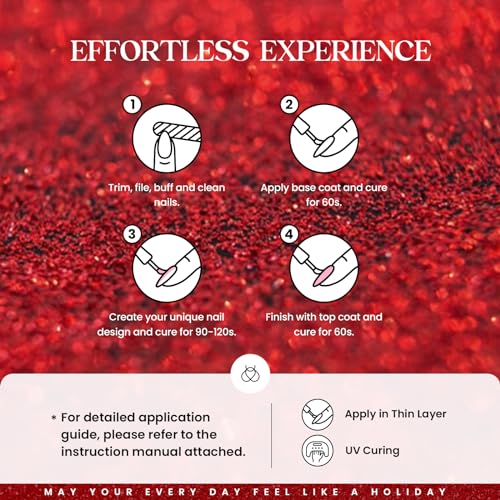 beetles Gel Polish Set Glitter Red Burgundy Blue Green Nude White Pink Purple Fall Gel Nail Polish 39Pcs Valentine's Day Gift for Girls with Base Matte Glossy Top Coat Soak Off Uv LED Nail Lamp Needed