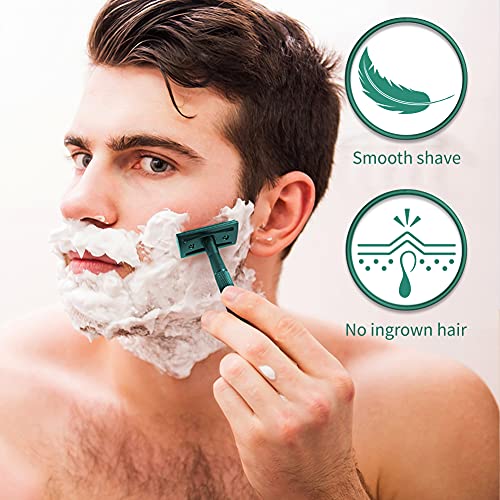 Bambaw Men Safety Razor, Single Blade Razor for Men & Women, Plastic Free Metal Razor – Sea Green