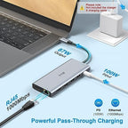 USB C Laptop Docking Station Dual Monitor HDMI for Dell/Lenovo/HP Laptop 14 in 1 USB C Hub Multiport Adapter Dongle Dock USB C to 2 HDMI 4K+DisplayPort+Ethernet+4USB+2USB C+100W PD Charger+SD/TF+Audio