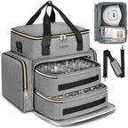YOREPEK Nail Polish Organizer Case Holds 96 to 100+ Bottles (15ml/0.5 fl.oz) UV lamp, Extra Large Nail Polish Holder with Support Board for Easy Access, Gel Kit Bag For Manicure Tools, Grey