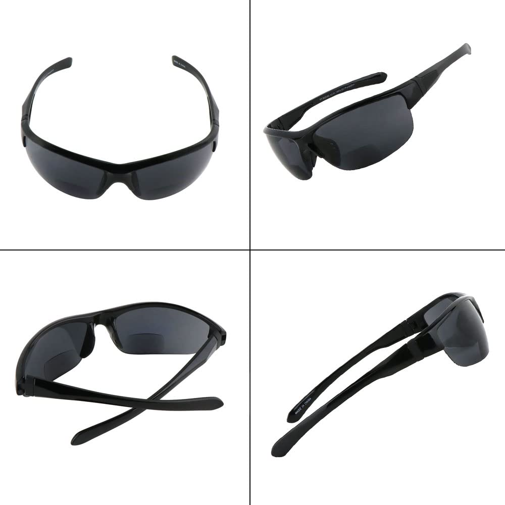 Hyyiyun 3 Pairs Bifocal Wrap Around Sunglasses for Men and Women, Sun Reader UV Protection with 3 Microfiber Pouch
