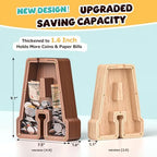 Summidate Wooden Letter Piggy Bank, Extra Thick Large Capacity Piggy Bank for Kids Boys Girls Toddler, Alphabet F Money Bank| Coin Box Birthday, Christmas, Festival