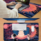 for MTG Game Playmat, for Magic TCG Rubber Play mat,Tabletop Card Playmats with Smooth Surface,Trading Card Inked Game Mat,Battle Game,Art Sun and Moon