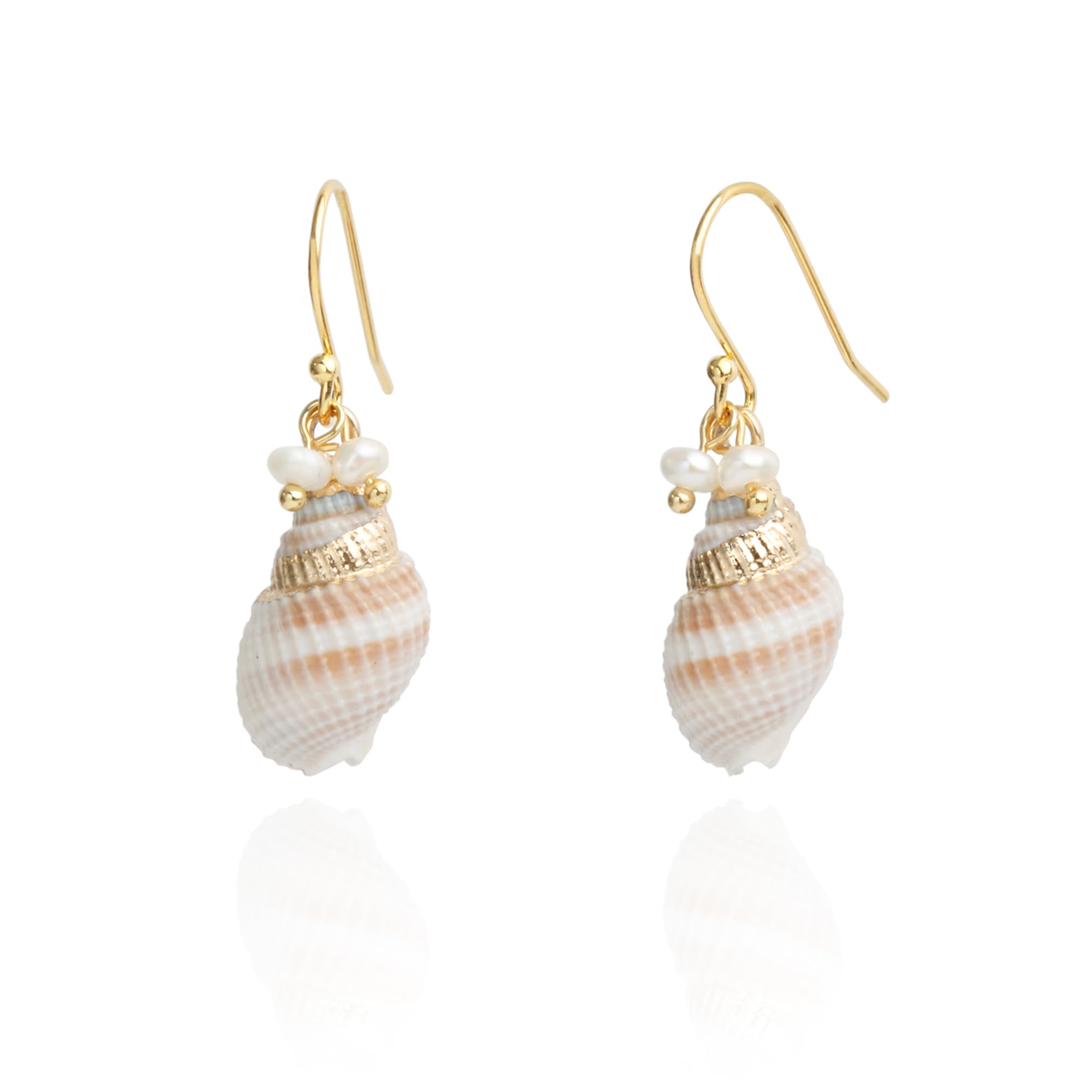 Boho Beach Jewelry Ocean Seashell Conch Dangling Earrings for Women