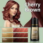 Hair Dye Shampoo for Gray Hair, 3 In 1 Natural & Long-Lasting Hair Color Shampoo, Instant Magic Hair Dye, Herbal Treated for Men Women,16.9 fl.oz (Cherry Brown)