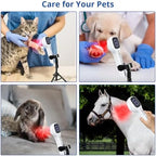 Cold Laser Therapy Device for Humans & Dogs, 4x808nm + 14x650nm Red Light Therapy for Body Pain Relief, Handheld Near Infrared Light with Stand for Joint, Back, Knee & Muscle Use