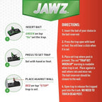 JT Eaton 409 Jawz Indoor Plastic Mouse Trap for Solid or Liquid Bait, Instant Kill Mouse Traps, No-Touch Disposal with Trap Set Indicator 6-Pack