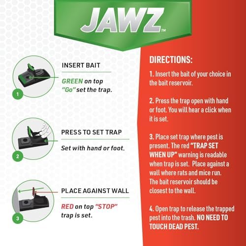 JAWZTM Plastic Mouse Traps Packed Bulk, Packed 6 per Case
