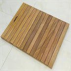 Shower Bath Mat for Bathroom,Anti-Slip Wood Shower Mat,Luxury Bamboo Bath Mat,Bamboo Bath Mat for Shower,Customizable (Size : 45x45cm/18x18in)