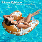 Jasonwell Inflatable Pool Float Chair - 2 Pack Floating Pool Chair Lounge Floats for Swimming Pool Water Chair Pool Lounger with Cup Holder Toy Party Floaties for Adults XL