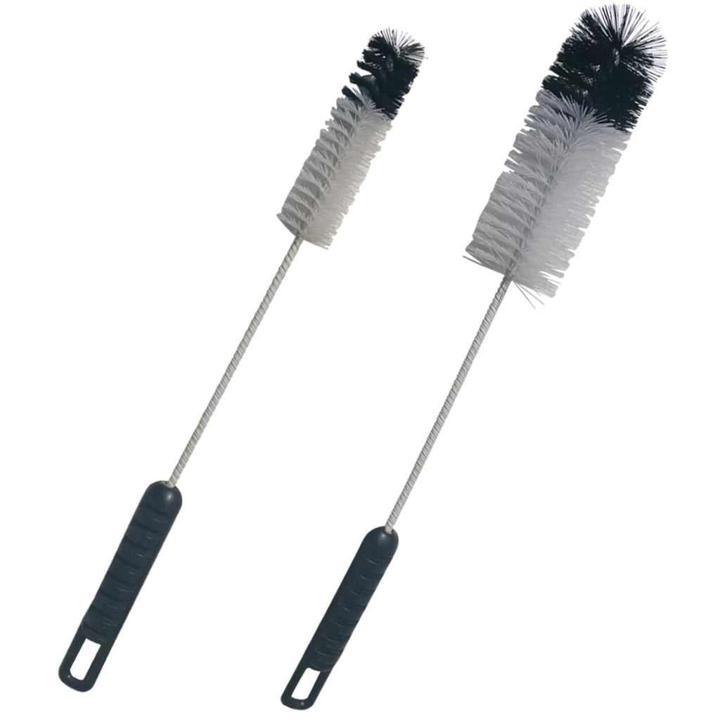Coralpearl Bottle Brushes Thin Long Handle X 2, Utility Skinny Wire Cleaner Set Big Small, Bendable Flexible for Cleaning Narrow Neck Water, Beer, Wine, Baby Bottles, Pipes, Tubes, Hoses, and Flasks
