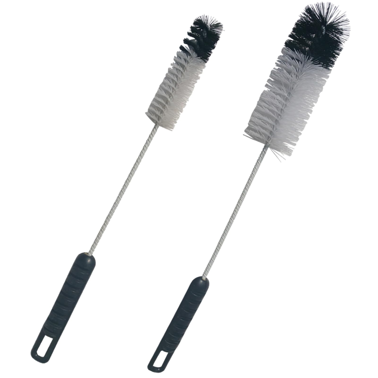 Coralpearl Bottle Brushes Thin Long Handle X 2, Utility Skinny Wire Cleaner Set Big Small, Bendable Flexible for Cleaning Narrow Neck Water, Beer, Wine, Baby Bottles, Pipes, Tubes, Hoses, and Flasks
