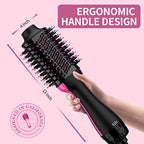 Hair Dryer Brush Blow Dryer Brush in One, Upgraded 4 in 1 Hair Dryer and Styler Volumizer with Negative Ion Anti-frizz Ceramic Titanium Barrel Hot Air Brush Hair Straightener Brush 75MM Oval Shape
