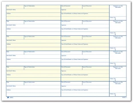 Adams Notary Public Record Journal, 11 x 8.5 Inches, 6 Entries Per Page, 63 Pages Per Book, Black (AFR90)