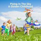 4 Pack Airplane Launcher Toys, 2 Flight Modes LED Foam Glider Catapult Plane Toy for Boys, Outdoor Flying Toys Birthday Gifts for Boys Girls 4 5 6 7 8 9 10 11 12 Year Old