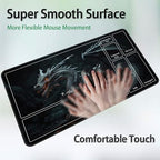 for MTG Game Playmat, for Magic TCG Rubber Play mat,Tabletop Card Playmats with Smooth Surface,Trading Card Inked Game Mat with New Zones,Battle Game,Dragon in Black