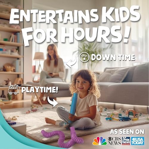 BUNMO Pop Tubes - Sensory Toys - Toddler Toys - Imaginative Play & Stimulating Creative Learning - Hours of Fun for Kids - Tons of Ways to Play - Non-Mouthable Toy 3+ - 30 Pack Large