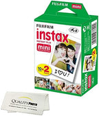 Fujifilm INSTAX Mini Instant Film (White) for Fujifilm Mini 8,9,11,12 Cameras w/Microfiber Cloth by Quality (20 Prints)