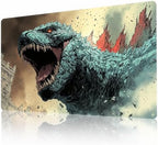MTG Playmat Non-Slip Rubber Backing Printing Commander Board Game Desk Mat Duel Mat TCG PTCG Playmat 24x14 inches and Free Storage Bags (Godzilla)