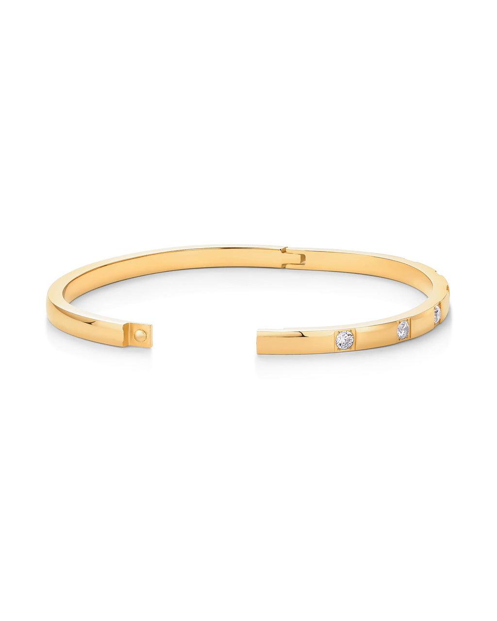 PAVOI CZ Dainty Waterproof Bangle Bracelet for Women, Yellow Gold, 6.5IN