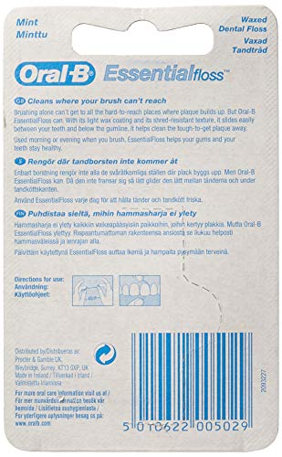 Oral-B Mint Essential Floss | Waxed Dental Floss (Pack of 6)