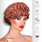 NOCHKA 100% Mulberry Silk Bonnet for Women Hair Care, Double Layered, Silk Hair Wrap for Sleeping with Elastic Stay On (Acorn)