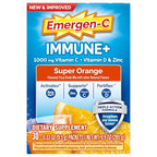 Emergen-C Immune+ Triple Action Immune Support Powder, BetaVia (R), 1000mg Vitamin C, B Vitamins, Vitamin D and Antioxidants, Super Orange – 30 Count