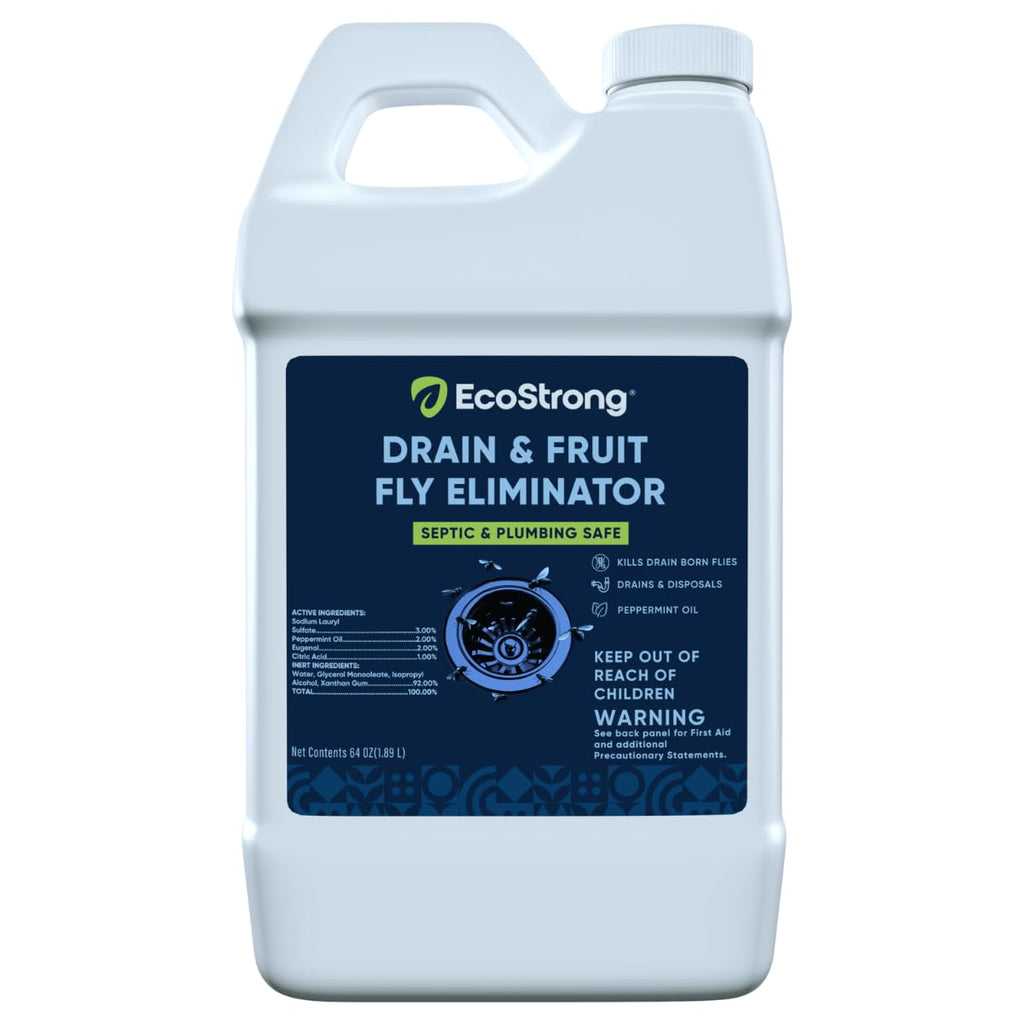 Fruit Fly Drain Treatment | Drain Fly Eliminator | All-Natural, Eliminates Gnats, Sewer Flies and More - Works in All Drains - 64 Fl Oz