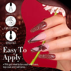 Born Pretty Reflective Red Glitter Gel Polish Christmas Glitter Gel Polish Sparkly Shiny Disco DJ LED Nail Polish Varnish Silver Red Black Colors Collection 6PCS 7ML