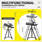 Telescope, 70mm Aperture 400mm AZ Mount Astronomical Refracting Telescopes (20x-200x) for Kids & Adults, Portable Travel with Tripod Phone Adapter, Remote Control, Easy to Use, Black