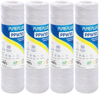 5 Micron 10"x2.5" Whole House String Wound Sediment Filter for Well Water, Replacement Cartridge for Universal 10 inch RO System, WP-5, Aqua-Pure AP110, CFS110, Culligan P5, WFPFC4002, CW-MF, 4Pack