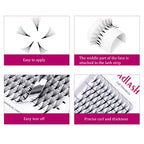 Volume Lash Extensions 10D 0.07 Fan Lash Extensions C Curl 12mm Premade Fans Eyelash Extensions Volume Lashes Pointed Base Middle Stem (10D-0.07-C, 12mm)