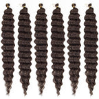 Curly Braiding Hair Boho Hair for Braiding Hair Ocean Wave Crochet Hair 18Inch Deep Curly Crochet Braids Wet and Wavy Braiding Hair Synthetic Crochet Hair for Black Women (4# 18 Inch (Pack of 6))